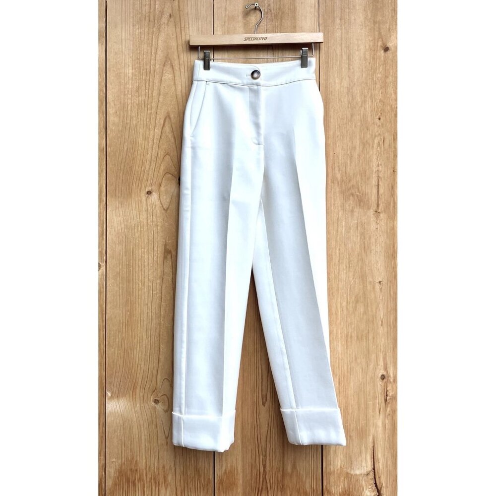 Sezane Ivory Dress Cuffed Pants Sz 32, 0 US